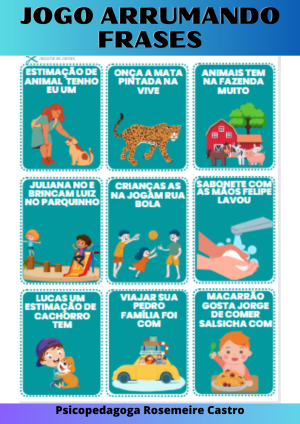Jogo arrumando frases
