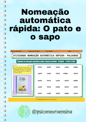 Nomeação automática rápida: Coleção Estrelinha:  PALAVRAS - O PATO E O SAPO