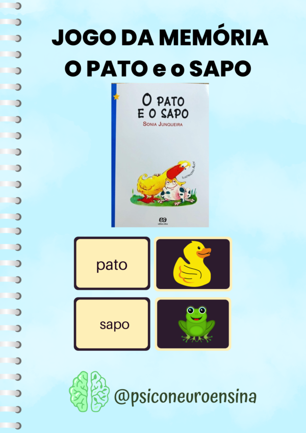 Jogo da memória "O pato e o sapo"