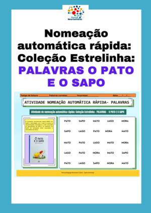 Nomeação automática rápida: Coleção Estrelinha:  PALAVRAS - O PATO E O SAPO