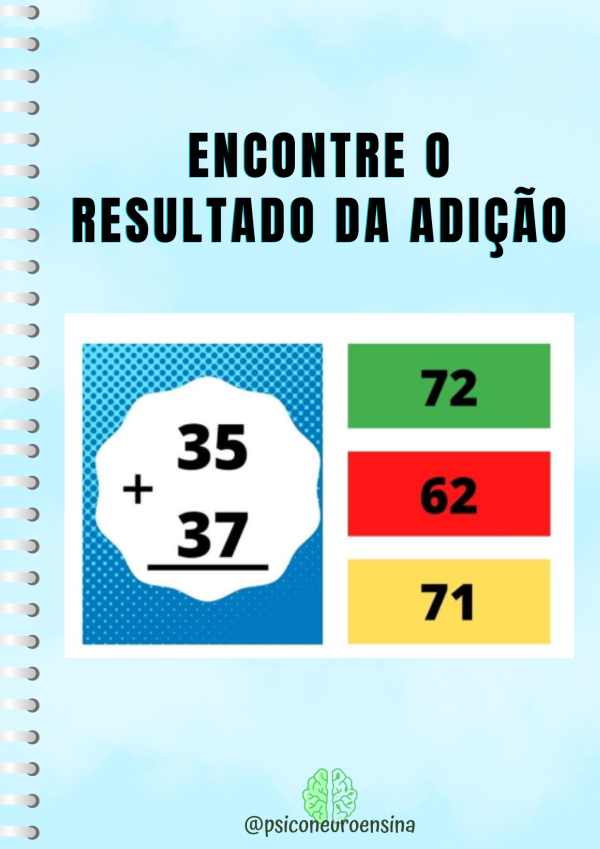 Jogo encontre o resultado da adição