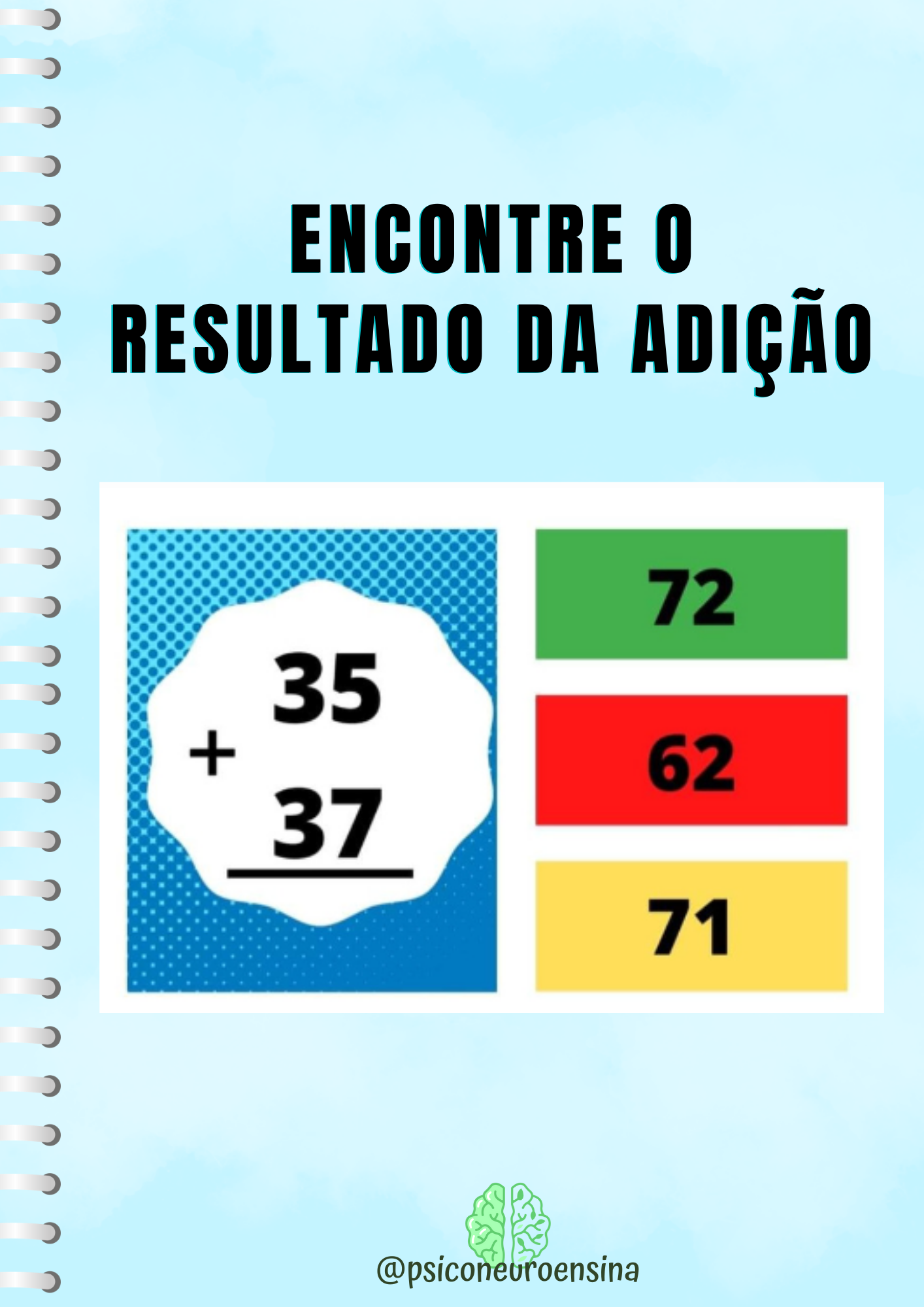 Jogo encontre o resultado da adição - Portal Neuro Ensino