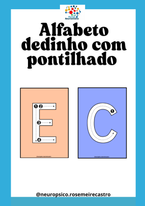 Alfabeto dedinho com pontilhado