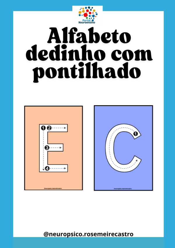 Alfabeto dedinho com pontilhado