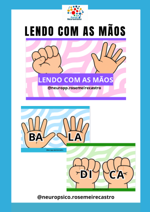 Lendo com as mãos, atividade de leitura
