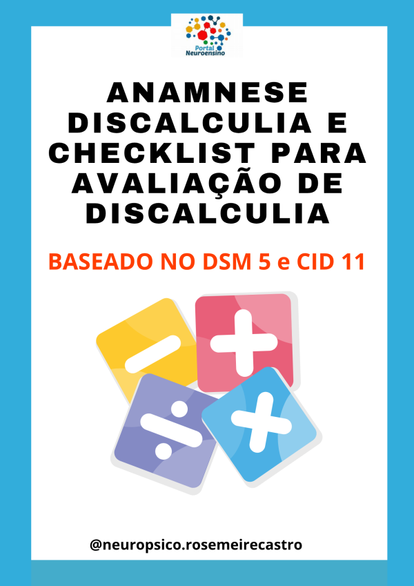 Anamnese neuropsicopedagógica discalculia e checklist para avaliação de discalculia
